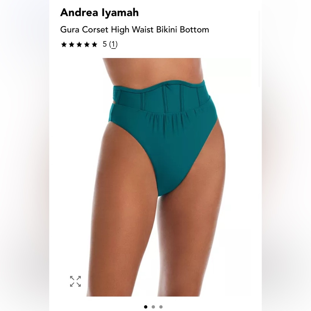 NWT Andrea Iyamah Gura Corset Bikini Bottom Turquoise - ocean in size small